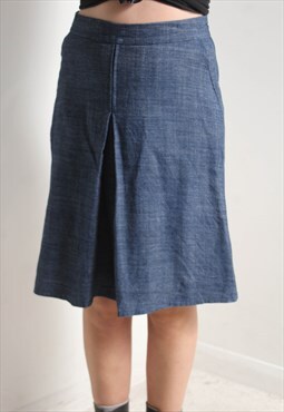 Vintage Y2K Denim Knee Length Skirt Blue W30'