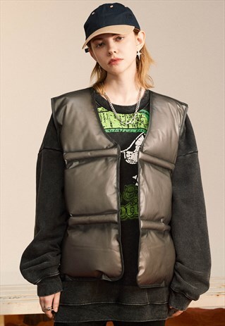 TRANSPARENT VEST JACKET SEE-THROUGH BOMBER SLEEVELESS PUFFER
