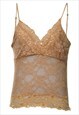 Vintage Lace Sequins Sheer Cami-Top - S