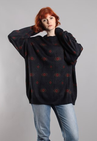 VINTAGE 80S OVERSIZE PATTERNED JUMPER