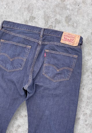 VINTAGE LEVI'S 501 JEANS DARK BLUE DENIM 36W 34L