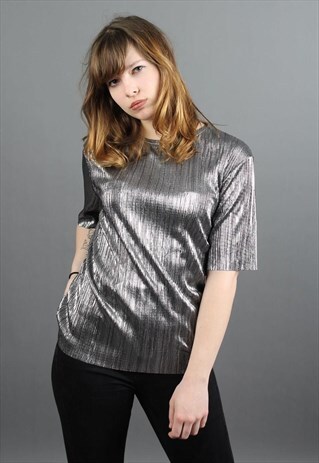 TOP WITH MEDIUM SLEEVES - SILVER
