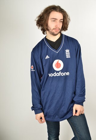 VINTAGE ADIDAS SWEATSHIRT ENGLAND CRICKET NAVY BLUE