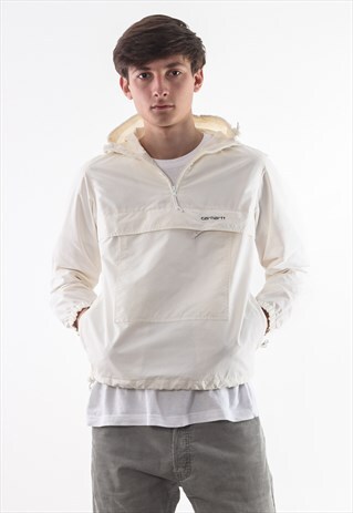 VINTAGE CARHARTT PULLOVER WINDBREAKER 90S WHITE