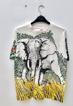 Vintage Philadelphia zoo elephant AOP T-shirt small 