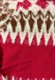 VINTAGE KNITTED JUMPER ABSTRACT PATTERNED FLUFFY KNIT