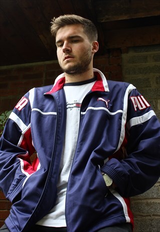 90'S RARE NAVY FESTIVAL TRACK JACKET