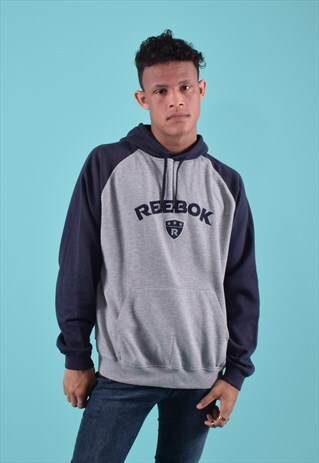 REEBOK GREY AND NAVY HOODIE