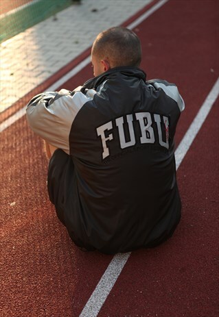 VINTAGE FUBU SPELLOUT JACKET BLACK LOGO