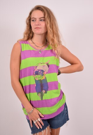 VINTAGE THINK PINK VEST TOP MULTI