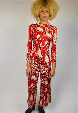 VINTAGE 80'S ABSTRACT PRINT JUMPSUIT
