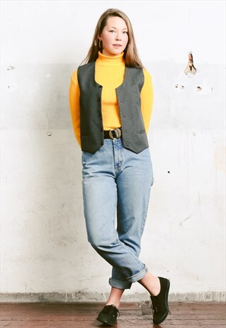 VINTAGE 90S GREY FORMAL VEST