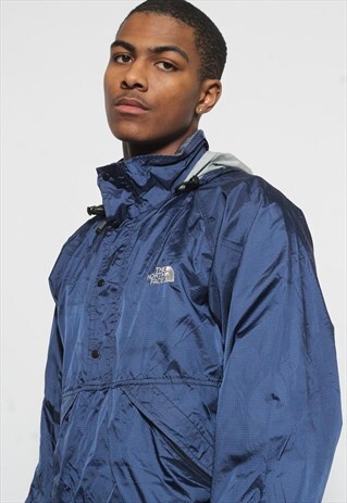 VINTAGE THE NORTH FACE JACKET 1/4 ZIP WINDBREAKER BLUE