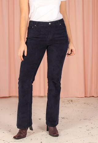 VINTAGE 90S CORDUROY TROUSERS IN NAVY