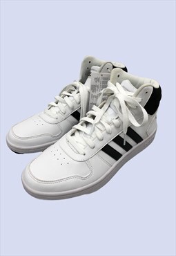 Adidas White Black Casual Leather Mid Hi-top Trainers