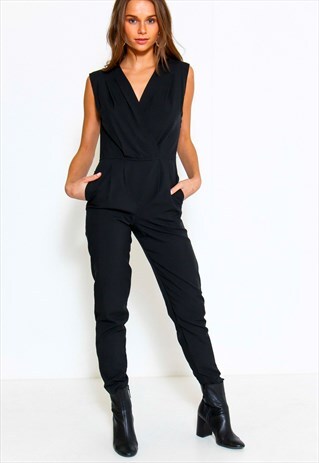 VINTAGE 90'S BLACK TAILORED JUMPSUIT