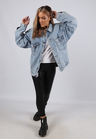 VINTAGE WRANGLER DENIM JACKET OVERSIZED UK 18 - 20 (BFD)