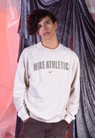 VINTAGE NIKE CREAM EMBROIDERED SWEATSHIRT
