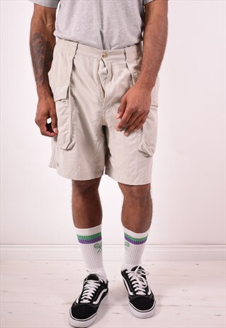 COLUMBIA MENS VINTAGE CARGO SHORTS W38 GREY 90S
