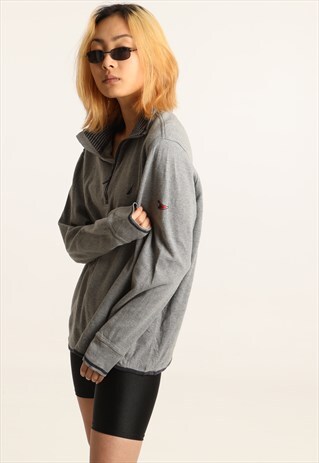 VINTAGE NAUTICA EMBROIDERED LOGO 1/4 ZIP SWEATSHIRT