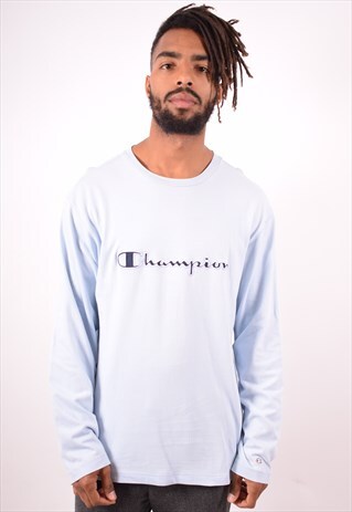 CHAMPION MENS VINTAGE TOP LONG SLEEVE XL BLUE 90S