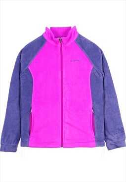 Columbia 90's Spellout Logo Zip Up Fleece XLarge Purple