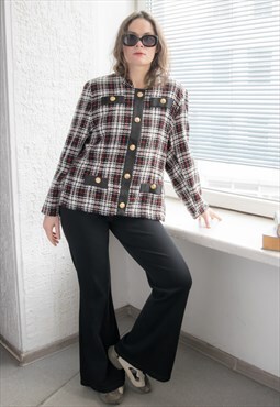 Vintage 80s Checked Blazer