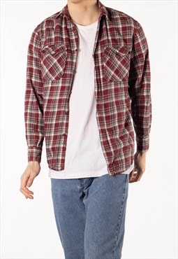 burgundy checkered shirt