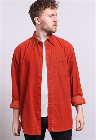 VINTAGE CORDUROY CORD SHIRT ORANGE