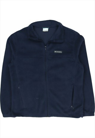 Vintage 90's Colombia Fleece Spellout Zip Up Navy