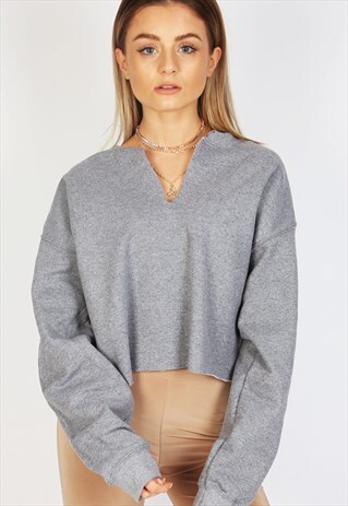 KIM RIPPED CROPPED JUMPER- DUSK