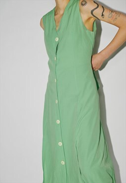 Vintage 80s green button dress