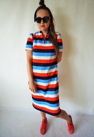 VINTAGE SUMMER MIDI DRESS DRESSES SHORT SLEEVES SAILOR
