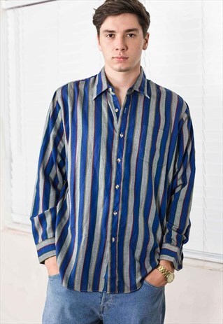 VINTAGE REGATTA STRIPED SHIRT 90S L 7.6