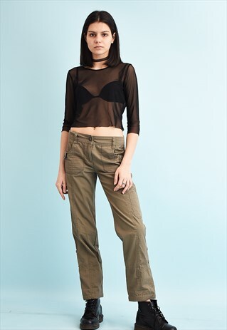 Y2K LOW WAIST CARGO TROUSERS
