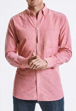54 Floral Essential Chambray Casual Button Shirt - Pink 