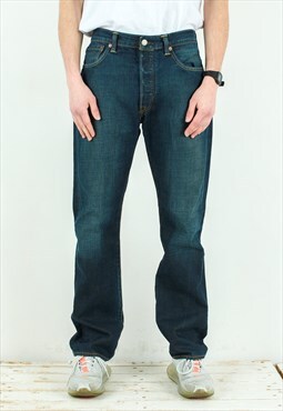 501 W34 L32 Regular Straight Jeans Denim Trousers Pants