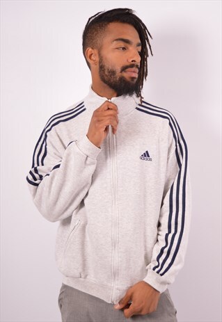 VINTAGE ADIDAS TRACKSUIT TOP JACKET GREY