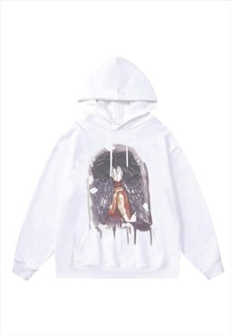 Gothic angel hoodie cry-girl pullover punk graffiti jumper