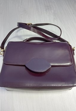 90's Vintage Briefcase Bag Damson Leather