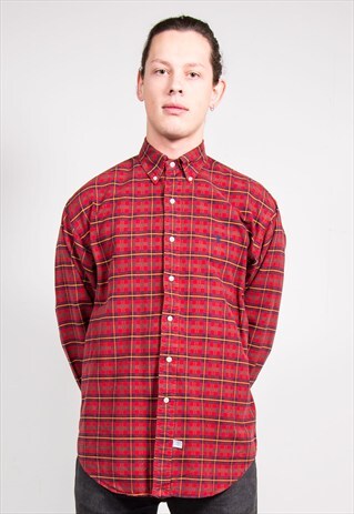 90'S VINTAGE RED TARTAN CHECK RALPH LAUREN SHIRT