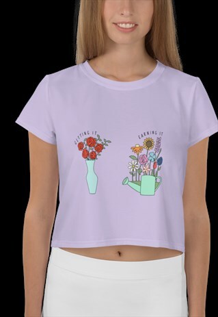 RFLCTVE X SBN FLORAL GRAPHIC CROP TOP