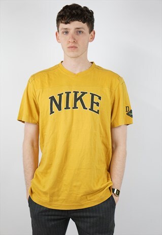 VINTAGE NIKE MUSTARD PRINT T-SHIRT