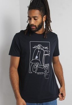 Vintage Ben Sherman Scooter Print T-Shirt Blue