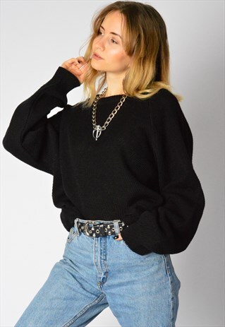 VINTAGE 90S BLACK MINIMALIST JUMPER