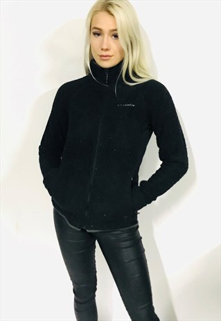 VINTAGE COLUMBIA FLEECE JACKERT JUMPER SWEATER BLACK SMALL 8