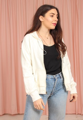 VINTAGE 90S ZIP FLEECE IN CREAM