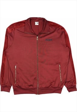 Vintage 90's Puma Windbreaker Retro Track Jacket Burgundy