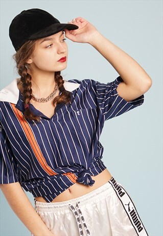 90'S RETRO STRIPED OVERSIZED BASEBALL T-SHIRT JERSEY TOP