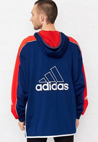 VINTAGE BLUE RED ADIDAS TRACK JACKET